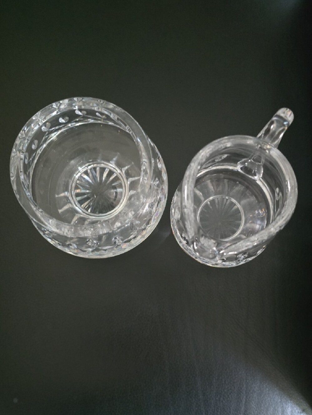 Waterford Crystal Lismore Footed Cream and Sugar Bowl Retired Marked - Picture 2 of 6